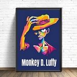 tableau toile one piece monkey luffy color blue 1