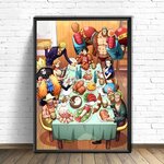 tableau toile one piece mugiwara feast 1