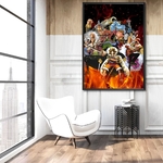 tableau toile one piece mugiwara fire 2