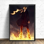 tableau toile one piece vinsmoke sanji fire 1