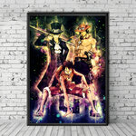 tableau toile one piece sparks freres luffy ace sabo 1