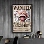 tableau one piece wanted monkey luffy 2
