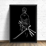 tableau toile one piece roronoa zoro minimal 1