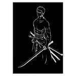tableau toile one piece roronoa zoro minimal 3