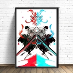 tableau toile one piece roronoa zoro red blue 1