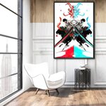 tableau toile one piece roronoa zoro red blue 2