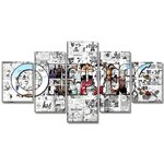 tableau toile one piece 5 parties manga logo 3