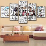 tableau toile one piece 5 parties manga logo 2