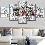 tableau toile one piece 5 parties manga logo 1