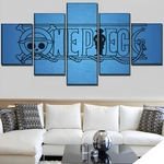 tableau toile one piece 5 parties logo bleu 1