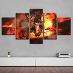 tableau toile one piece 5 parties portgas ace flammes 2