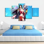 tableau toile one piece 5 parties boa hancock bleu 2