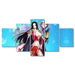 tableau toile one piece 5 parties boa hancock bleu 3