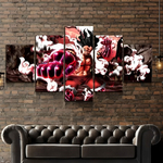 tableau toile one piece 5 parties luffy gear fourth snakeman 2