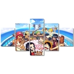 tableau toile one piece 5 parties mugiwara happy birthday 3