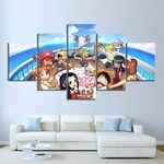 tableau toile one piece 5 parties mugiwara happy birthday 1