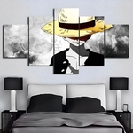 tableau toile one piece 5 parties luffy chapeau paille 2