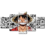 tableau toile one piece 5 parties manga monkey luffy 3