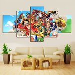 tableau toile one piece 5 parties mugiwara animaux 2
