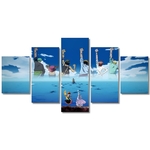 tableau toile one piece 5 parties mugiwara goodbye 3