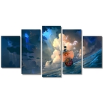 tableau toile one piece 5 parties thousand sunny 3