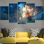 tableau toile one piece 5 parties thousand sunny 1