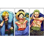 tableau toile one piece 3 parties anniversary sanji luffy zoro 3