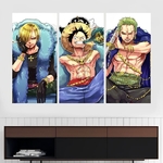 tableau toile one piece 3 parties anniversary sanji luffy zoro 2