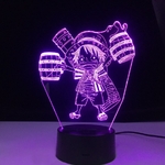 lampe 3d one piece mini monkey luffy violet