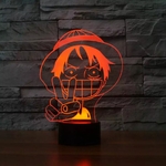 lampe 3d one piece monkey luffy peace rouge