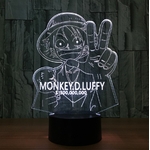 lampe 3d one piece monkey luffy prime blanc