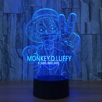 lampe 3d one piece monkey luffy prime bleu