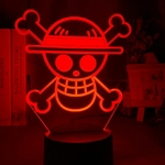 lampe 3d one piece logo rouge