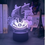 lampe 3d one piece thousand sunny blanc