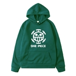sweatshirt hoodie one piece law logo blanc 10