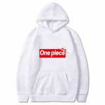 sweatshirt hoodie one piece supreme blanc
