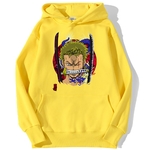 sweatshirt hoodie one piece roronoa zoro jaune