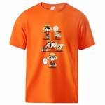 t shirt one piece luffy saitama fusion orange