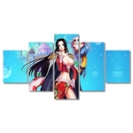 tableau toile one piece 5 parties boa hancock bleu 3