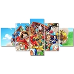 tableau toile one piece 5 parties mugiwara animaux 3