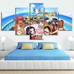 tableau toile one piece 5 parties mugiwara happy birthday 2