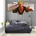 tableau toile one piece 5 parties roronoa zoro paint 1