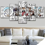 tableau toile one piece 5 parties manga logo 1