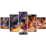 tableau toile one piece 5 parties luffy ace sabo 3