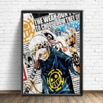 tableau toile one piece traflagar law newspapers 4