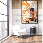 tableau toile one piece ace poings ardents 5