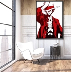 tableau toile one piece monkey luffy red 5