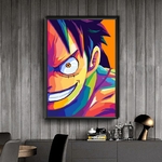 tableau toile one piece colorfull monkey luffy 3