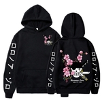 sweatshirt one piece roronoa zoro cherry tree noir