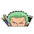 autocollant one piece roronoa zoro visage